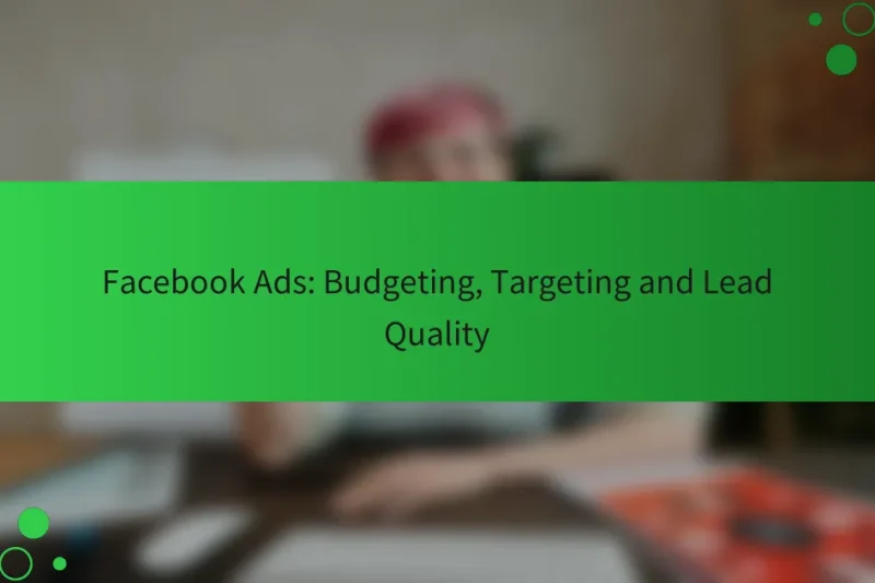 Facebook広告：予算設定、ターゲティング、リードの質