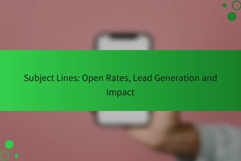 件名: オープン率、リードジェネレーション、インパクト