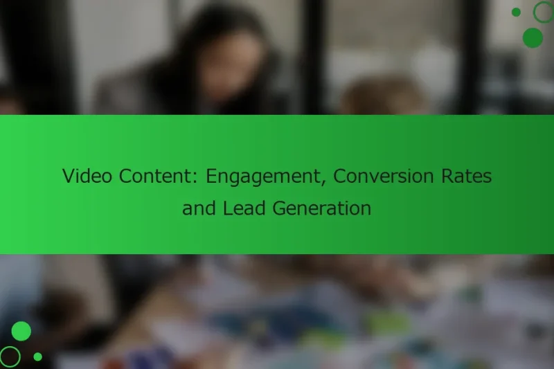 ビデオコンテンツ：エンゲージメント、コンバージョン率、リードジェネレーション